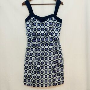 Camille La Vie Blue and Purple Patterned Dress Size 10